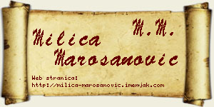 Milica Marošanović vizit kartica